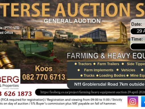 FARMING & HEAVY EQUIPMENT AUCTION – 29 APRIL 2026